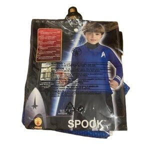 Spock Star Trek Costume Medium Kids Rubie’s Halloween Blue Black